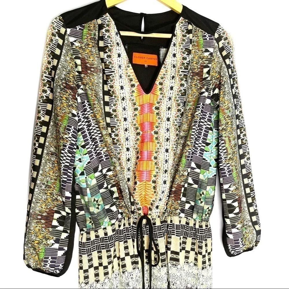 Clover Canyon Multicolor Gem and Geometric Print Knee Length Dress US XS - Picture 3 of 7